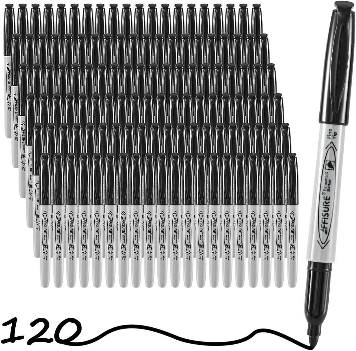Permanent markers, 120 packs permanent markers bulk, quick drying in one second,