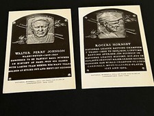 1956-63 Artvue H.O.F.postcards- (2)- Rogers Hornsby & Walter Johnson (type 2)-ex