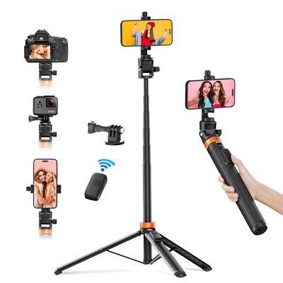 70'' Phone Tripod Selfie Stick Extendable Stand with Remote for Phones Camera