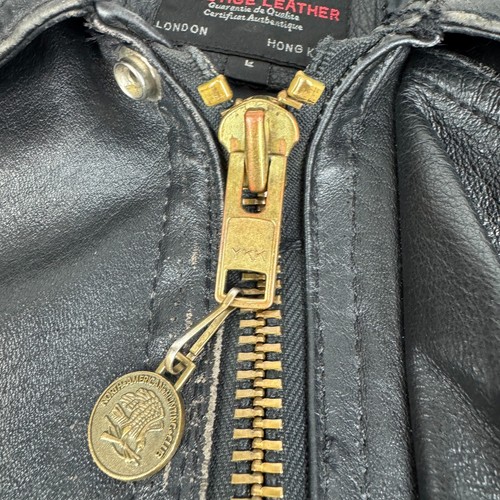Giacca pelle vintage Prestige uomo taglia L bandiera americana USA Eagle Biker *Leggi* - Foto 14 di 18