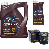 MotoröL Set Mannol 5W-30 Ceramic Plus 6 Liter + ÖLfilter FüR Dodge Avenger 2.7