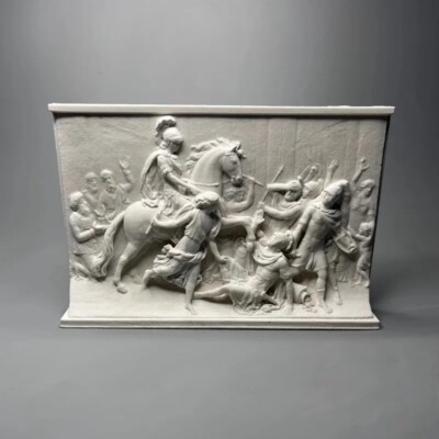 Handcrafted Ancient Roman Relief Sculpture - Historical Wall Art Panel for Home