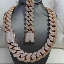 Men's Custom 22 mm Thick Classic 32 ct Moissanite Cuban Link Chain Necklace