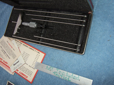 STARRETT 445AZ-6RL 3'' BASE DEPTH MICROMETER VINTAGE TOOLMAKER GRIND INSPECTION