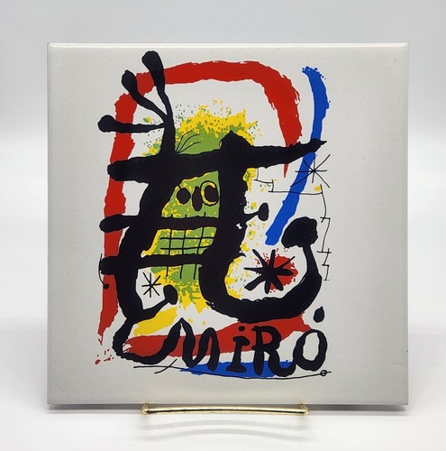 JOAN MIRÓ Art Print on Ceramic Tile Rare Image Spain Zirconio Villarreal 8 in - Picture 4 of 10