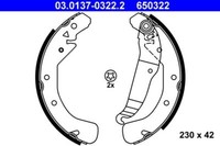 Ate 03013703222 Bremsbacken Kit Bremsbackensatz Backensatz Trommelbremse 650322
