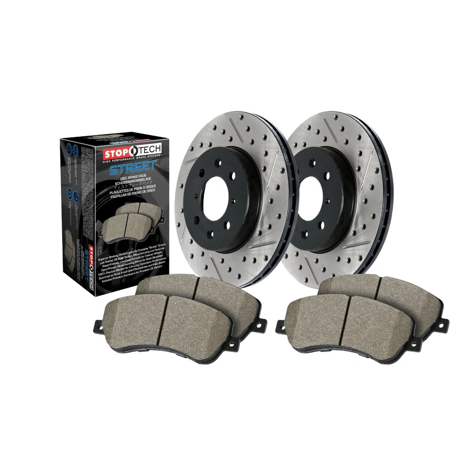 Kit de freno trasero StopTech Street perforado y ranurado de 1 pieza para BMW X1 11-15 Foto 2 de 2