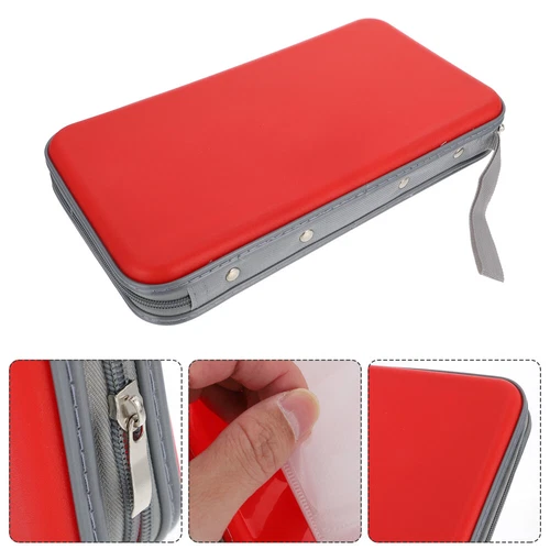 Handheld CD Holder Case 80 Capacity Zipper Storage Bag Accessory for Home Car