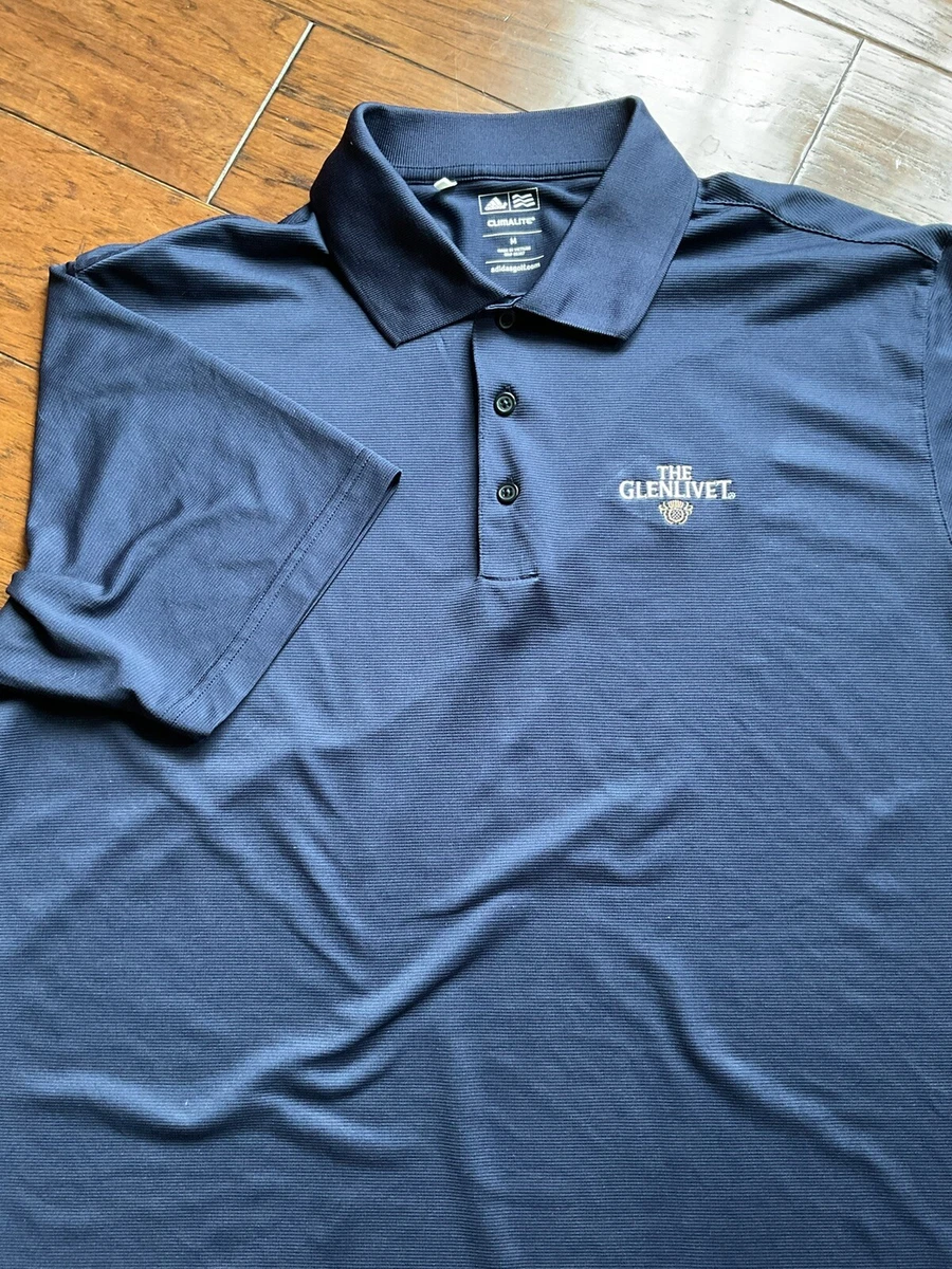 Adidas Golf Shirt Medium Navy Blue Glenlivet Climalite eBay