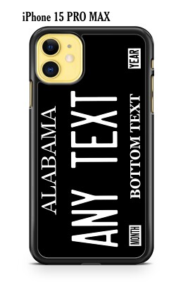 Alabama State Plate Tag Customized Phone Case For iPhone 15 Samsung S23 Google 7