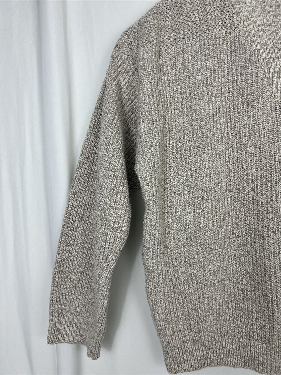 Vintage Eddie Bauer Sweater Mens XL Beige Heavy Knit Cotton Vintage Eddie Bauer Sweater Mens XL Beige Heavy Knit Cotton
