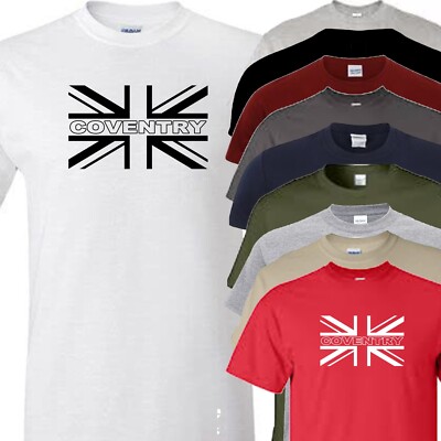 Coventry T-Shirt Fußball Neuheit Union Jack Flagge umgekehrtes Design Vatertag