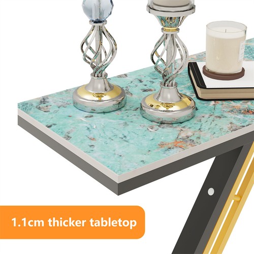 120cm Modern Console Table Glam Style Entryway Table Hallway Accent Table Marble - Picture 13 of 22
