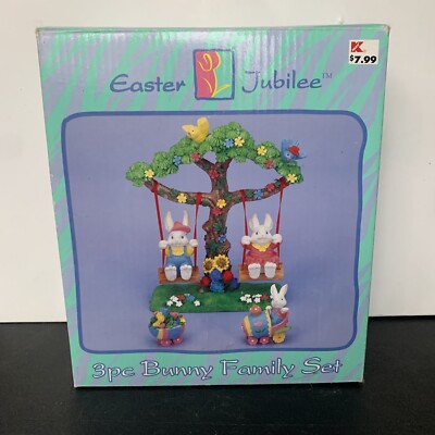 Vintage Easter Jubilee 3 Pc Bunny Family Set