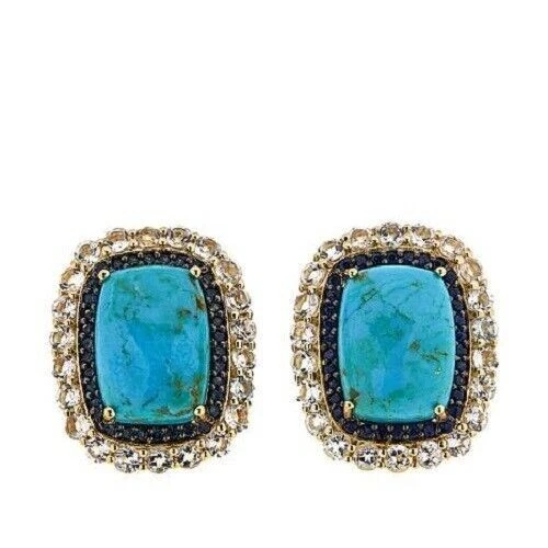 HSN Paul Deasy Sterling Kingman Turquoise Sapphire White Topaz