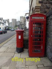Photo 6x4 Conwy: postbox № LL57 1 and phone, Castle Street A large, c2013