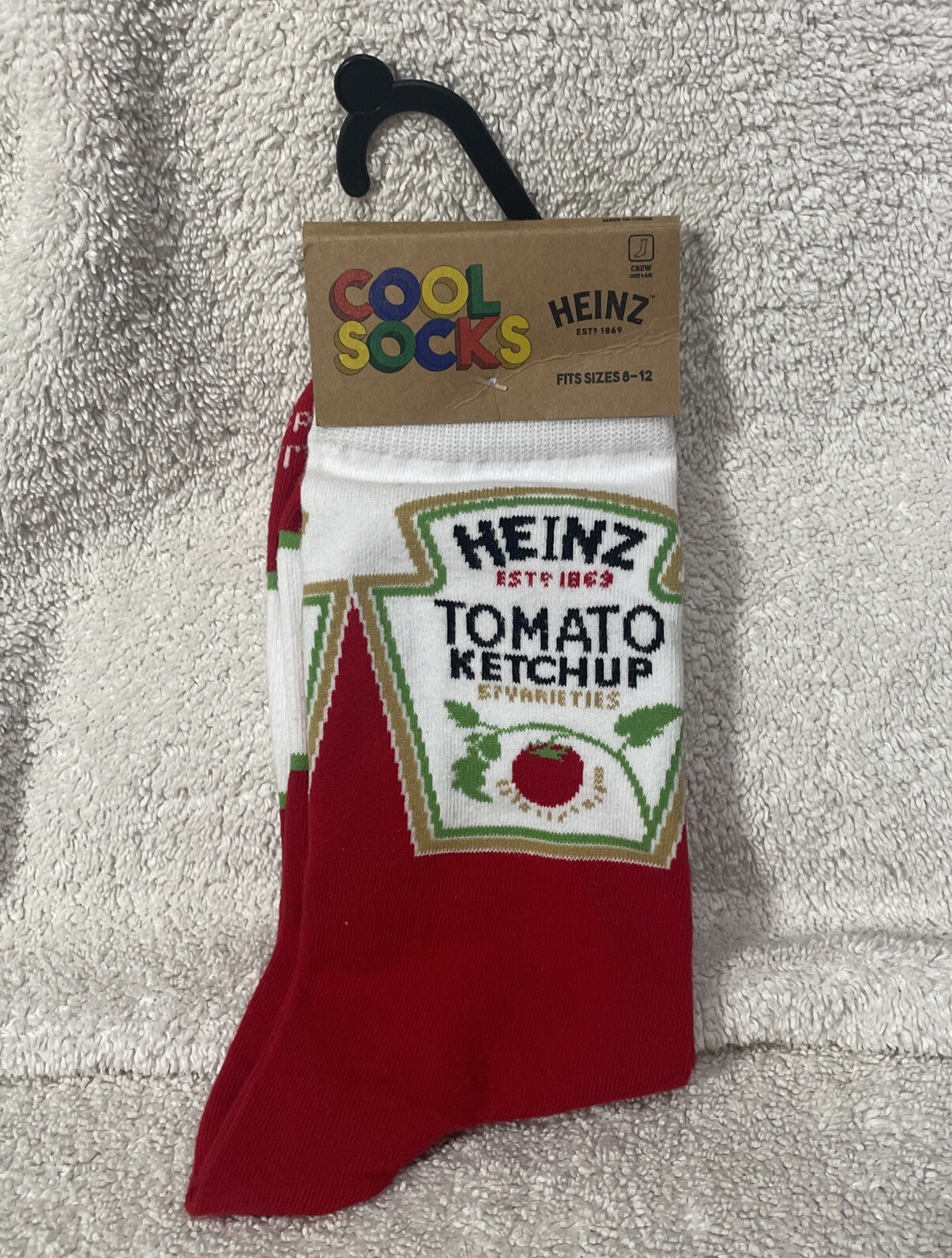 Cool Socks Heinz Ketchup Crew Socks Cool Gift Collector New Food Theme-image