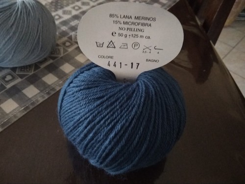 Copertina Neonato Uncinetto misto lana 85% merinos blu petrolio misura 80 x 69 - Foto 10 di 10