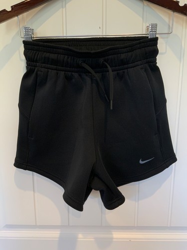 NIKE Womens Size 2XS Black Drawstring Waist Pockets Logo Training Shorts NEW