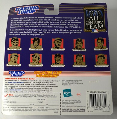 2000 STARTING LINEUP BABE RUTH ALL CENTURY TEAM FIGURE NEW | eBay