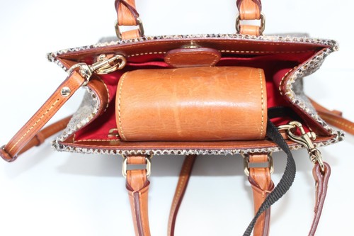 Dooney Bourke Janine Python Snake Print Leather Mini Tote Satchel Crossbody Bag - Picture 8 of 13