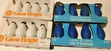 4 Packs of GE Outdoor C 9 1/4 Christmas Lights 8 Blue 8 White New in Pkg
