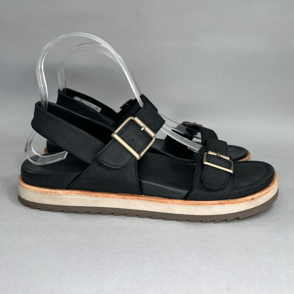 Merrell Juno sandali donna taglia 8 neri pelle fibbia infradito slingback