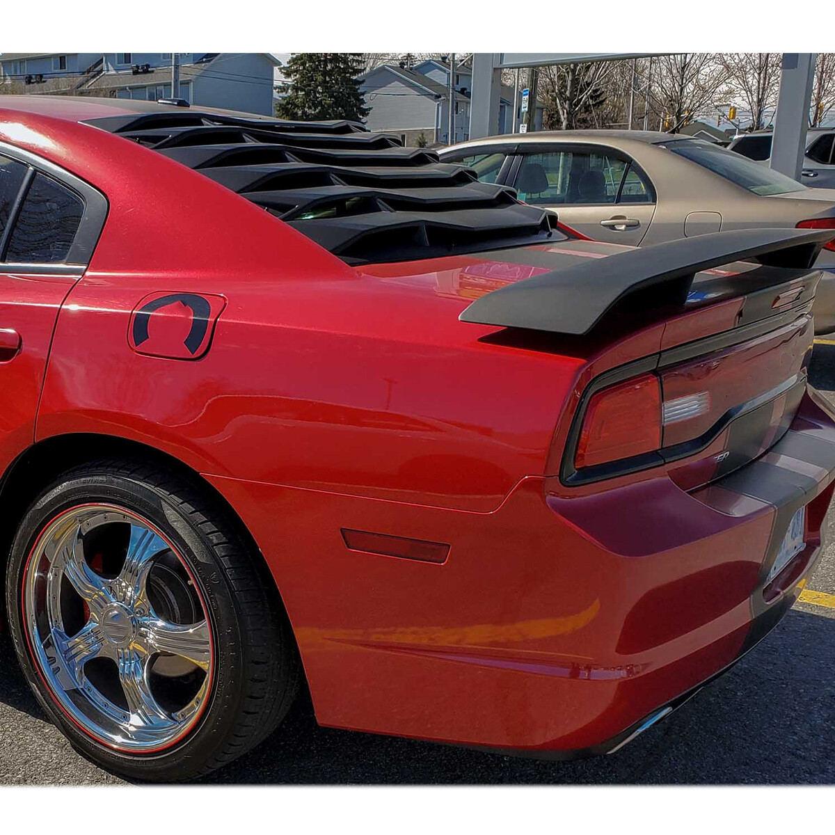 Fits 2011-23 Dodge Charger Rear Window Louver Sun Shade Vent Cover Gloss Black