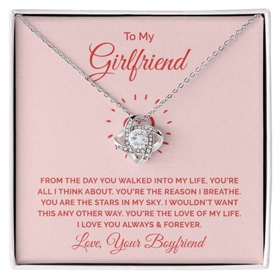 Romantische Liebesknoten Halskette für Freundin süßer Schmuck Geschenk von Fr...