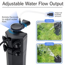 hygger 3-10-20 Gal Internal Aquarium Fish Tank Canister Filter Water Filtration