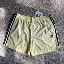 NWT adidas Originals 3S Short Swim Trunks Yellow/Black Mens Size 2XL