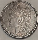 1897 P Morgan Good AU maybe better, no shipping or reserve, Sigma tested genuine