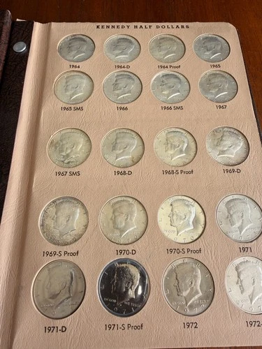 1964-1989 Kennedy Half Dollar COMPLETE Set Dansco Albulm - 72 coins