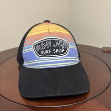 Ron Jon Surf Shop Hat KIDS Black Multi Color Mesh Back SnapBack Cap