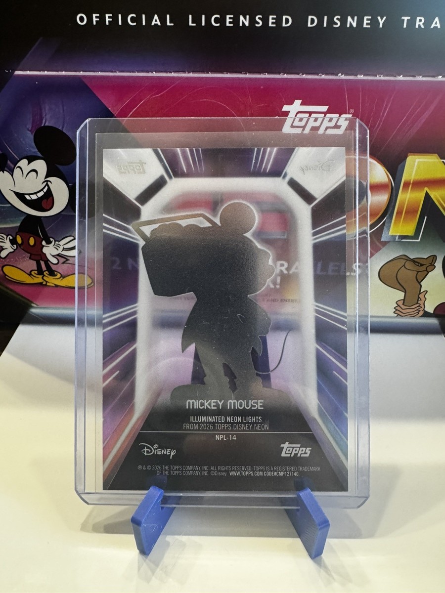 Topps Disney 2026 Neon Mickey Mouse Illuminated Neon Lights Card