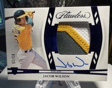 JACOB WILSON SAPPHIRE PROSPECT PATCH AUTO 2024 Panini Flawless #PPA-JW #3/15