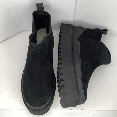 UGG Alina Ultra Mini Platform Women s Black Suede Ankle Boots Sz 9 Winter Core