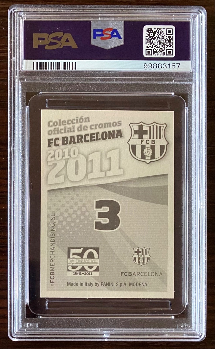 2010-2011 Messi Xavi Panini Masia De Oro Sticker PSA 10 Barcelona