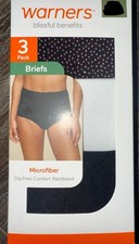 Warners  Womens Brief Underwear Panties Polyester Blend 3-Pair A  M 8/10 