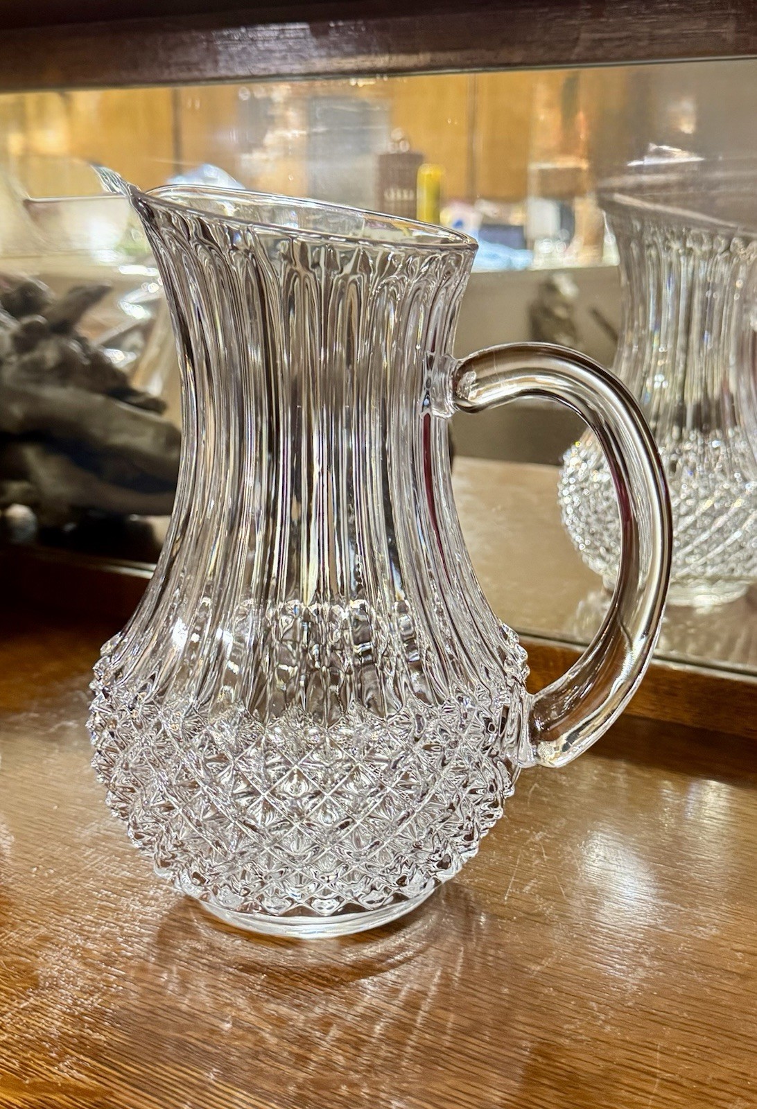 40 oz. Longchamp Clear Diamond Cut Pitcher - Cristal d'Arques-Durand