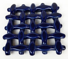 Cobalt Blue Color Woven Ceramic Trivet