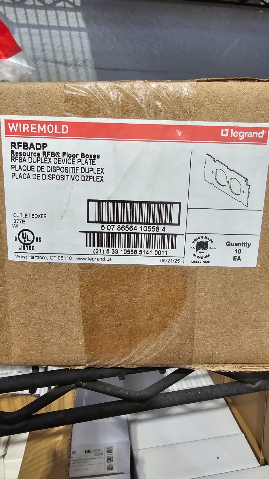 Legrand WIREMOLD- RFBADP - DUPLEX DEVICE PLATE