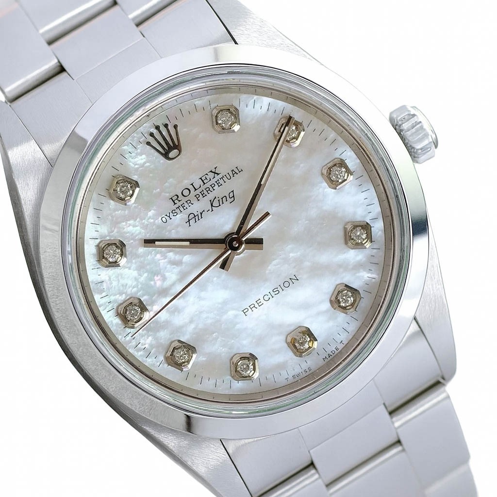 Rolex Air King SS White Mother