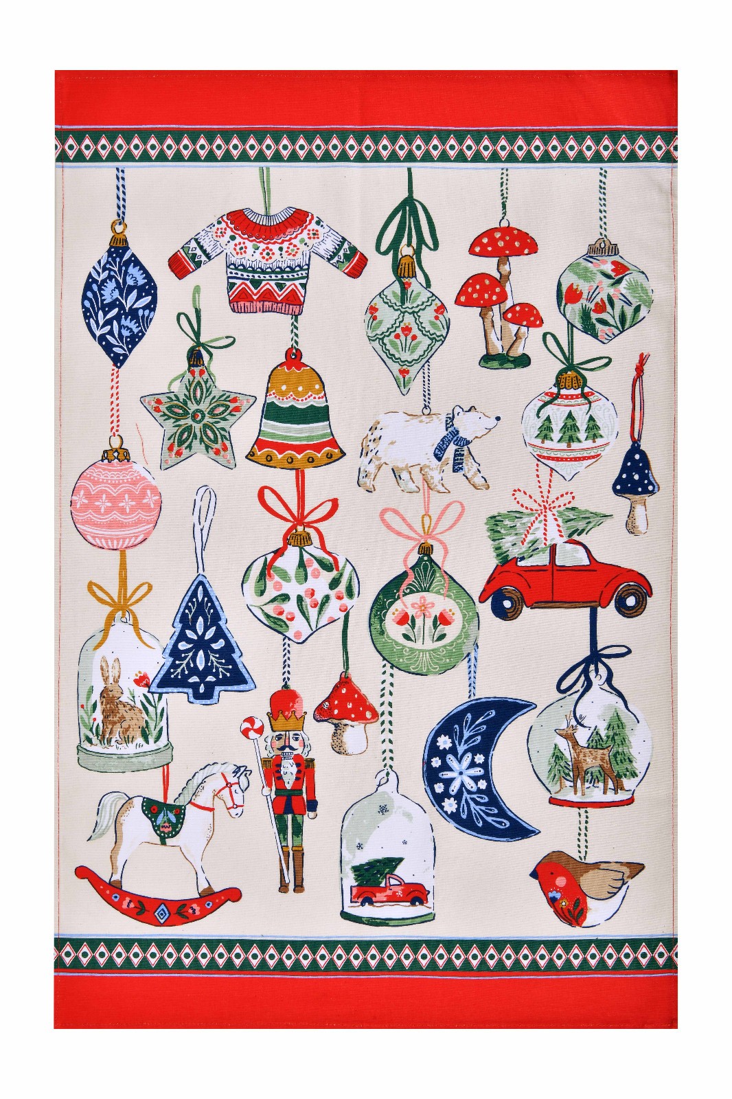 Christmas Ornaments Ulster Weavers Christmas tea towel cotton bauble baubles NEW