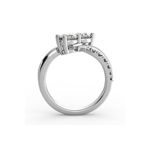 Anillo clásico de dos piedras de oro blanco con diamantes naturales redondos de 2,73 quilates E SI2 - Imagen 20 de 20