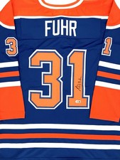 Grant Fuhr Signed Edmonton Oilers Jersey Beckett Auto HOF #31 NHL Autographed