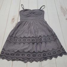 American Eagle eyelet mini dress sweetheart strapless tiered retro Y2k smocked