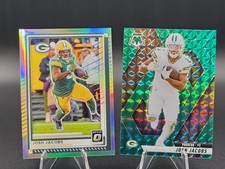 2025 Josh Jacobs Optic Silver Holo Prizm & 2025 Mosaic Green Mosaic Prizm