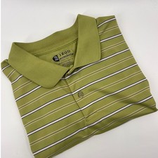 IZOD Mens XXL Green Stripe Cool FX X-Treme Function Golf Polo Shirt