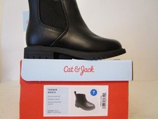 Cat Jack Tanner Unisex Chelsea Slip-On Side Zip Ankle Boots Black Size 7